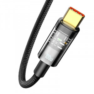 Cablu de date rapid Baseus Explorer, USB la USB-C, 100 W, 2 m (negru) CATS000301 - Img 2