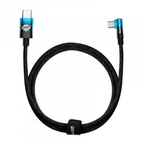 Cablu de date rapid USB-C la USB-C Baseus MVP2, 100 W, 1 m (negru / albastru) CAVP000621 - Img 1