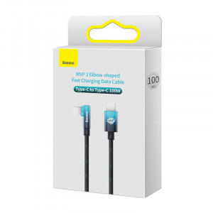 Cablu de date rapid USB-C la USB-C Baseus MVP2, 100 W, 1 m (negru / albastru) CAVP000621 - Img 6