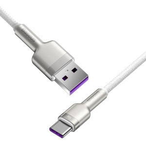 Cablu de date rapid USB la USB-C Baseus Cafule, 66W, 2m (alb) CAKF000202 - Img 2