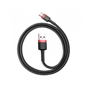 Cablu Incarcare Rapida USB la USB-C BASEUS 3A 0.5m (rosu+negru) CATKLF-A91