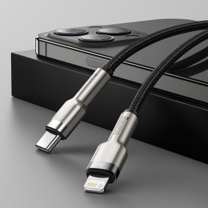 Cablu de date USB-C la Lightning Baseus Cafule, PD, 20W, 1m (negru) CATLJK-A01 - Img 11