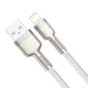 Cablu de date USB la Lightning Baseus Cafule, 2.4A, 1m (alb) CALJK-A02 - Img 2