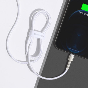 Cablu de date USB la Lightning Baseus Cafule, 2.4A, 1m (alb) CALJK-A02 - Img 7