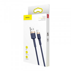 Cablu de date USB la Lightning Baseus Cafule 2.4A 1m (Auriu+Albastru inchis) CALKLF-BV3 - Img 9
