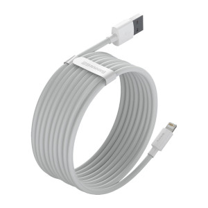 Cablu de date USB la Lightning BASEUS Simple Wisdom 2.4A 1.5m set 2buc (Alb) TZCALZJ-02 - Img 4