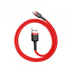 Cablu Incarcare Rapid USB la USB-C Baseus Cafele 3A 1m (Rosu) CATKLF-B09