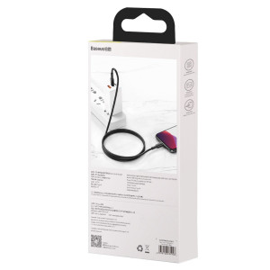 Cablu impletit de inalta densitate Baseus USB-C la Lightning, PD, 20W, 2m (negru) CATLGD-A01 - Img 8
