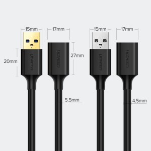 Cablu USB Prelungitor 3.0 UGREEN 10368B, Tata, 1m (negru)
