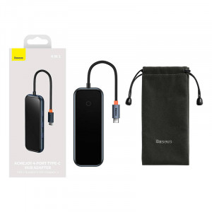 Hub 4in1 Baseus AcmeJoy Series USB-C la 3xUSB 3.0 + USB-C PD (Gri) WKJZ010013