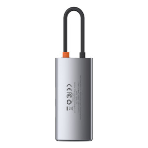 Hub 4in1 Seria Baseus Metal Gleam, USB-C la USB 3.0 + USB 2.0 + HDMI + USB-C PD (CAHUB-CY0G)