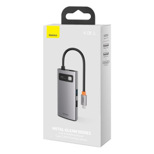 Hub 4in1 Seria Baseus Metal Gleam, USB-C la USB 3.0 + USB 2.0 + HDMI + USB-C PD (CAHUB-CY0G)