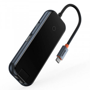 Hub 6in1 seria Baseus AcmeJoy USB-C la 2xUSB 3.0 + USB 2.0 + USB-C PD + HDMI + RJ45 (gri inchis) WKJZ010313 - Img 5