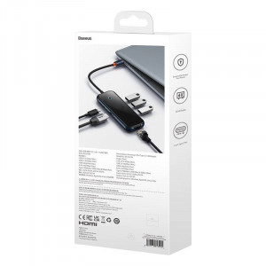 Hub 6in1 seria Baseus AcmeJoy USB-C la 2xUSB 3.0 + USB 2.0 + USB-C PD + HDMI + RJ45 (gri inchis) WKJZ010313 - Img 10
