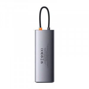Hub 9in1 Baseus Metal Gleam Series, USB-C la 2x USB 3.0 + 2x HDMI + USB 2.0 + USB-C PD + Ethernet RJ45 + microSD/SD