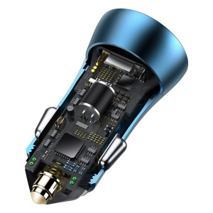 Incarcator auto Baseus Golden Contactor Pro, USB + USB-C, QC4.0+, PD, SCP, 40W (albastru) + USB-C - Cablu Lightning 1m (albastru) TZCCJD-03 - Img 7