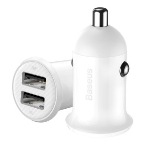 Incarcator auto Baseus Grain Pro 2x USB 4.8A (alb) CCALLP-02 - Img 1