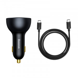 Incarcator auto Baseus Qualcomm, USB, 2x USB-C, 160W (gri) TZCCZM-0G - Img 2