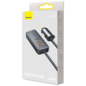 Incarcator auto Baseus Share Together cu prelungitor, 2x USB, 2x USB-C, 120W