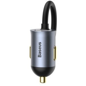 Incarcator Auto Rapid Baseus Share Together cu prelungitor, 3x USB, USB-C, 120W (gri) CCBT-B0G