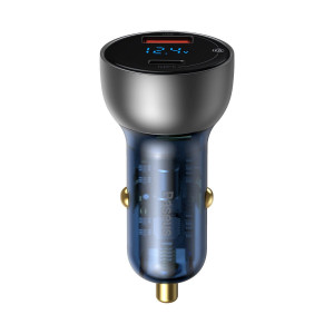 Incarcator Auto Rapid Dublu 65W Afisaj Digital Particular Baseus QC+PPS Argintiu CCKX-C0A