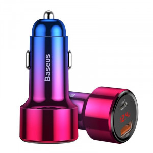 Incarcator Auto Rapid Baseus Magic USB + USB-C QC 4.0 PD 45W (Rosu/Albastru) CCMLC20C-09