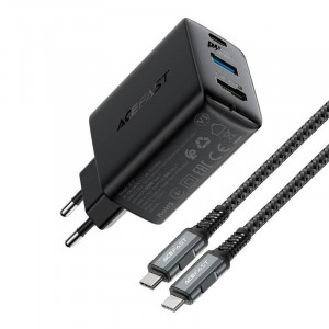 Incarcator de perete Acefast A17, 65W GaN, USB+USB-C+HDMI, cablu USB-C (negru) - Img 4