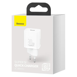 Incarcator Telefon Rapid de Retea Baseus Super Si 1C 30W (Alb) CCSUP-J02