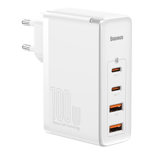 Incarcator Telefon Rapid De Retea BASEUS GaN2 Pro 2x USB + 2x USB-C 100W (alb)