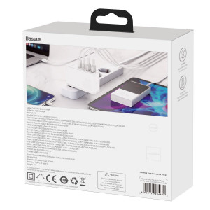 Incarcator Telefon Rapid De Retea BASEUS GaN2 Pro 2x USB + 2x USB-C 100W (alb)