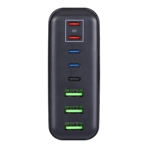Incarcator Rapid GAN Multifunctional Pentru Birou Blitzwolf BW-S26 250W, 8 Porturi (Negru)
