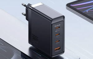 Incarcator telefon rapid de retea GaN McDodo GAN 3xUSB-C + USB, 100W 