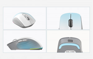 Mouse pentru gaming wireless Delux M729DB BT+2.4G 16000DPI (alb) - Img 3