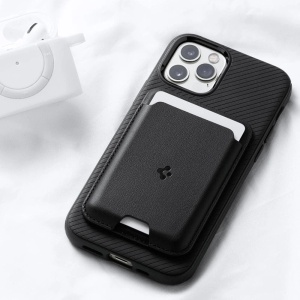 Portofel Wallet Magnetic Smartphone Spigen VALENTINUS MagSafe (Negru)