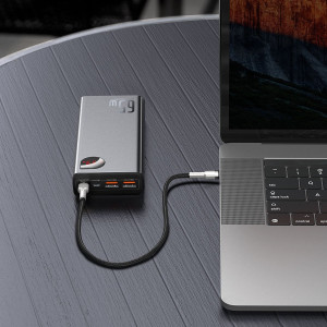 Baterie Externa Powerbank Baseus Adaman Metal 20000mAh PD QC 3.0 65W 2xUSB + USB-C + micro USB (negru) PPIMDA-D01