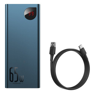 Baterie Externa Powerbank Baseus Adaman Metal 20000mAh PD QC 3.0 65W 2xUSB + USB-C + micro USB (albastru) PPIMDA-D03