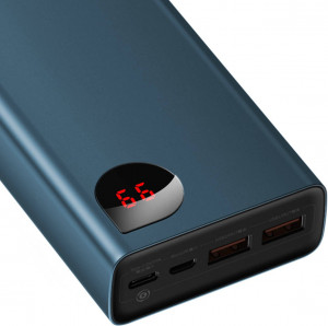 Baterie Externa Powerbank Baseus Adaman Metal 20000mAh PD QC 3.0 65W 2xUSB + USB-C + micro USB (albastru) PPIMDA-D03