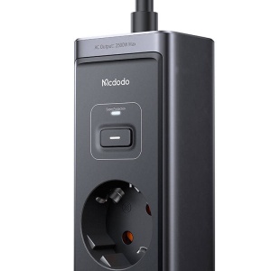 Prelungitor Electric Multiplu 6in1 GAN McDodo CD286 3x AC 2x USB-C 1x USB-A 30W, Cablu 2m (Negru)