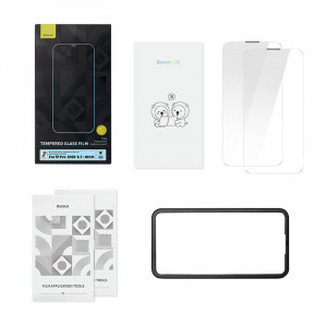 Sticla securizata Baseus Crystal rezistenta la praf 0.3 mm pentru iPhone 14 Pro Max (2 buc) SGBL110302 - Img 4