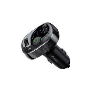 Incarcator Auto Transmitator FM Baseus tip T Bluetooth 2xUSB microSD (negru) CCMT000001