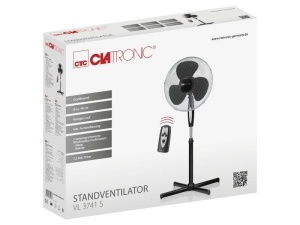 Ventilator cu Picior Oscilant Clatronic VL 3741 S, Telecomanda, Timer 7.5H, 45W 40cm 3 Viteze (Negru)