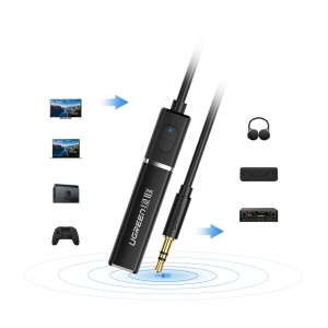 Adaptor Bluetooth 5.0 Audio Wireless Transmitator Ugreen, Mini Mufa 3.5 mm Negru (40761 CM107)