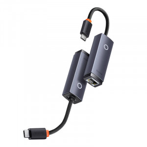 Adaptor Retea Baseus Lite Series USB-C la RJ45, 100Mbps (gri) WKQX000213