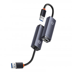 Adaptor Retea Baseus Lite Series USB la RJ45, 1000 Mbps (Gri) WKQX000113