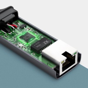 Adaptor Ethernet Retea USB-C la RJ45 UGREEN CM199 Gigabit 10cm (gri) 50737
