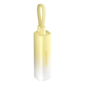 Baterie Externa Powerbank Vention 5000mAh, 20W Cablu USB-C la Lightning (Galben)