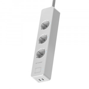 Blitzwolf BW-SHP9 Prelungitor Smart Blitzwolf BW-SHP9 3300W 3 prize UE cu USB dublu 2,4A - Img 1