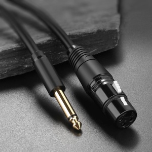 Cablu Audio Microfon Profesional UGREEN AV131 XLR la mufa 6.35 mm AUX (Negru) 20719