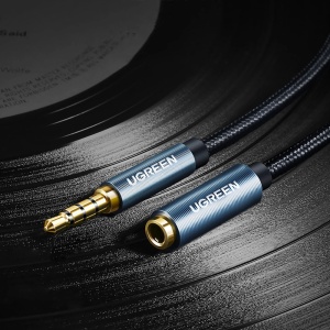 Cablu Audio Prelungitor Mufa AUX 3.5 mm UGREEN AV118, 2m (Albastru)