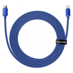 Cablu Incarcare Rapida Baseus Crystal Shine USB-C la Lightning, 20W, PD, 2m (albastru) CAJY000303